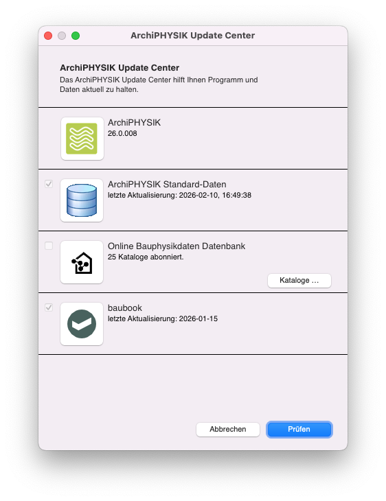 ArchiPHYSIK Update Center initial