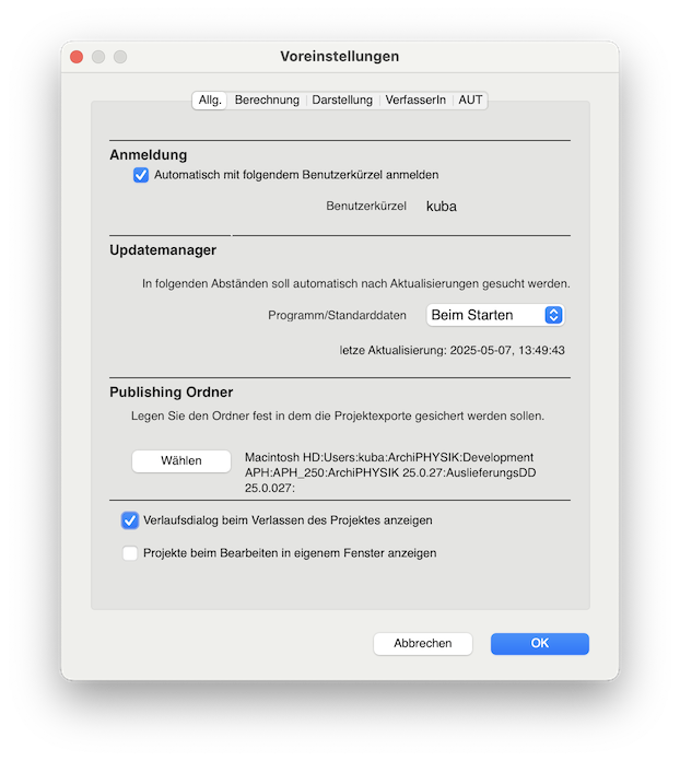 Voreinstellung mit Reiter Allgemeines